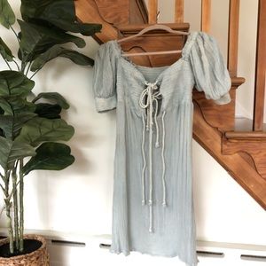 SOLD Jen’s Pirate Booty Blue Puff-Sleeve Dress